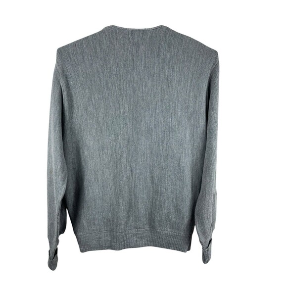 John Wannamaker Gray Cardigan Boyfriend Gray Sweater Pink Button Bishop Sleeve L - Picture 7 of 11